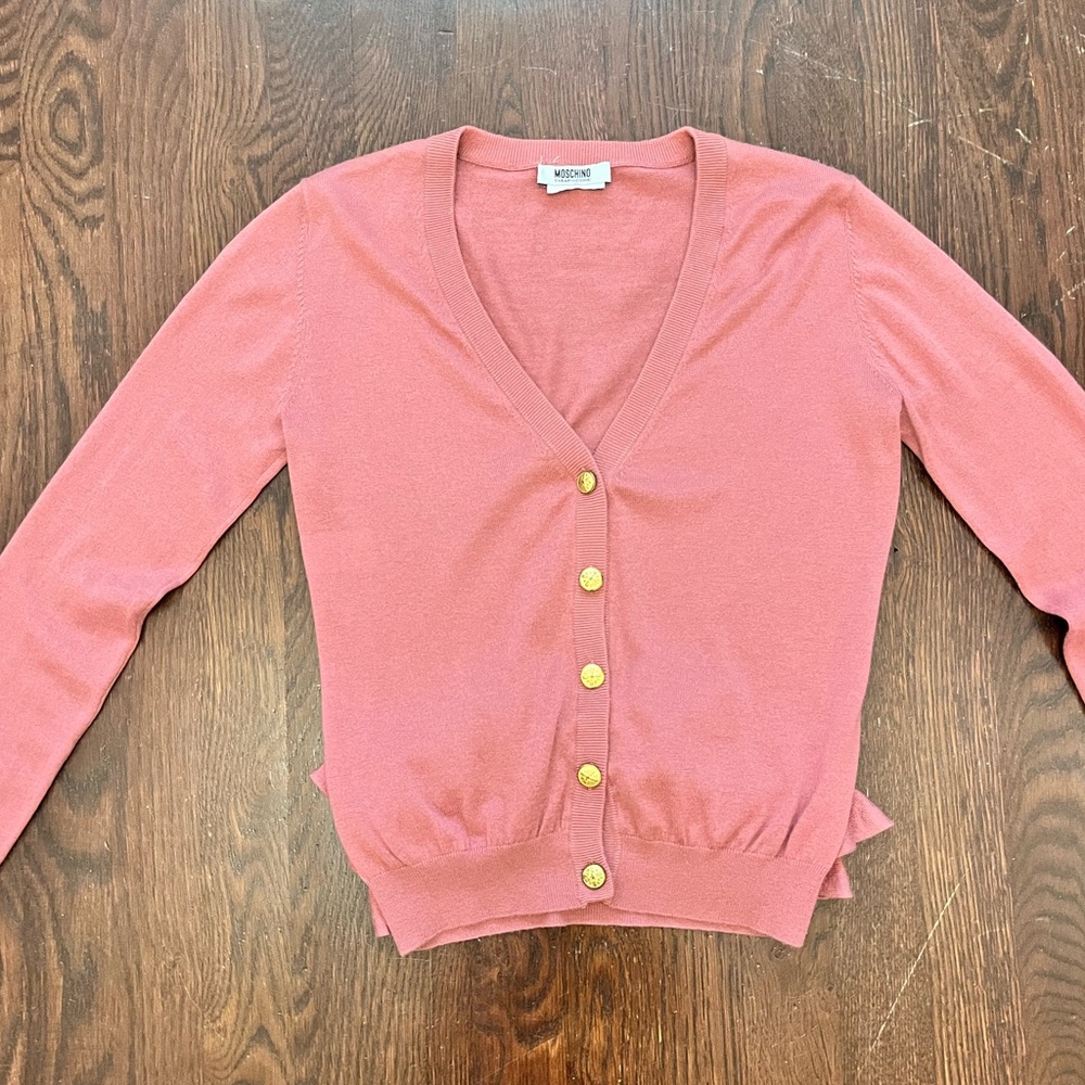 Moschino pink sweater with gold buttons. New condition!
